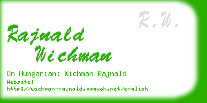 rajnald wichman business card